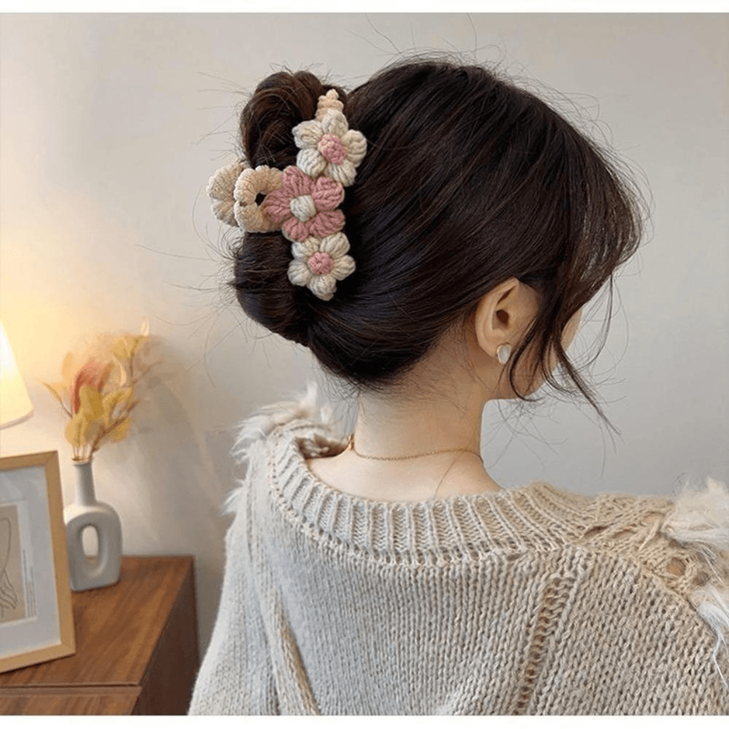 kẹp tóc len búi